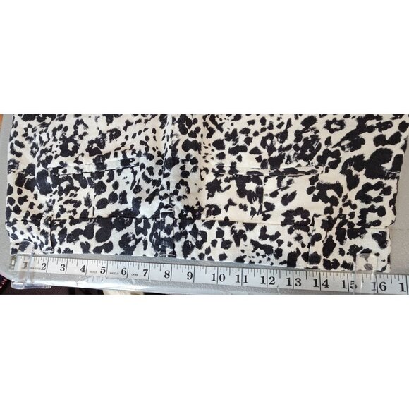 J. Crew Womens 6 Black Cream Linen Blend Printed Scalloped Shorts‎ - Picture 4 of 10